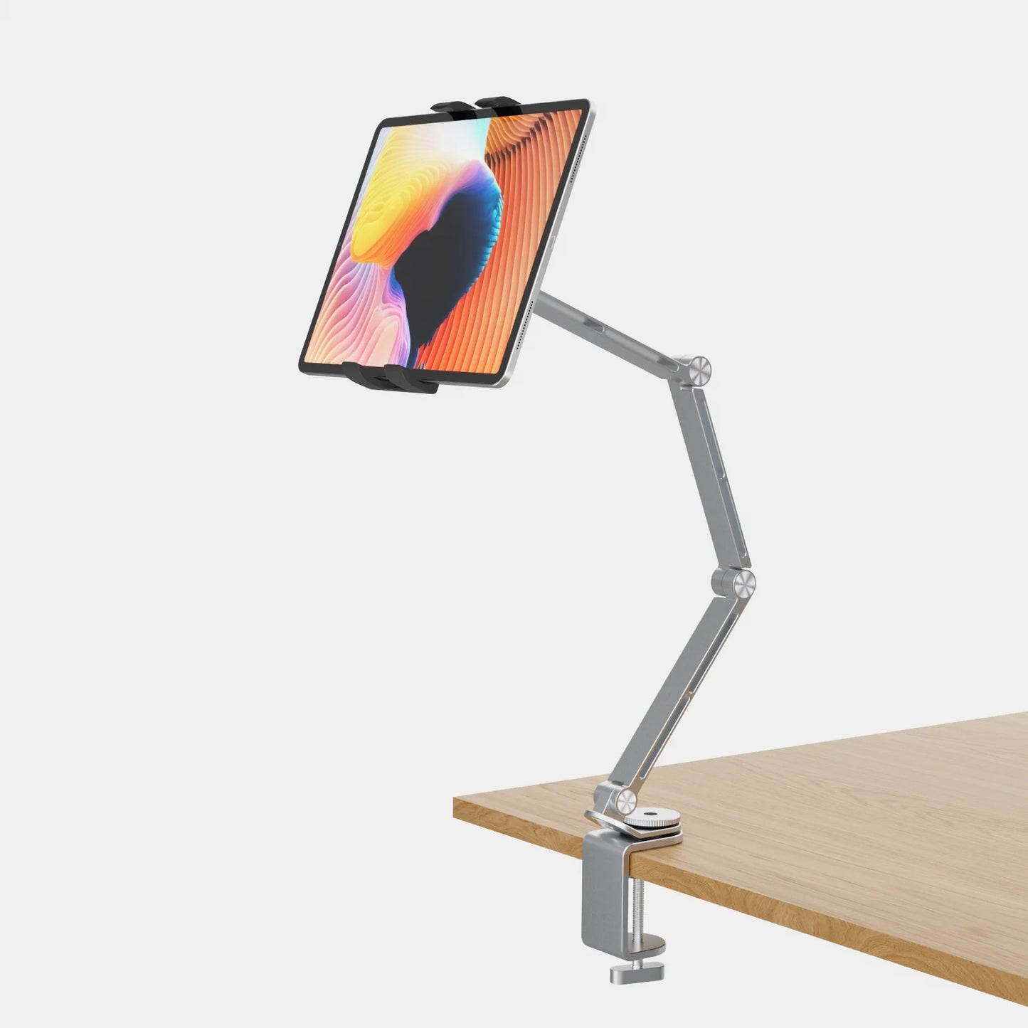 support-tablette-lit-argent