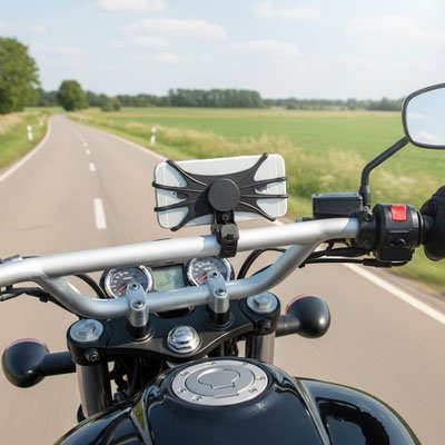 Support moto pour téléphone mode paysage