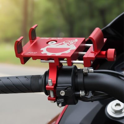 Support moto pour téléphone rouge