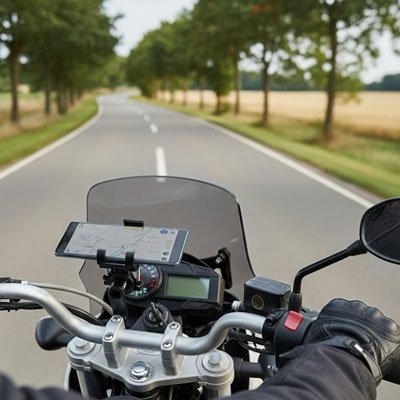 Support moto pour téléphone vision claire